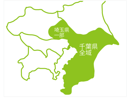 千葉県・埼玉県対応エリアの地図